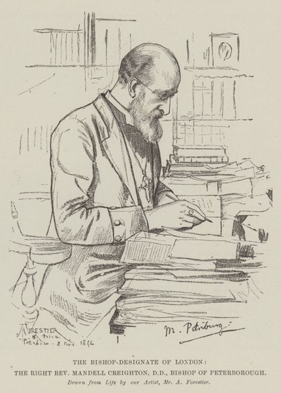 The Bishop-Designate of London, the Right Reverend Mandell Creighton, DD, Bishop of Peterborough by Amedee Forestier